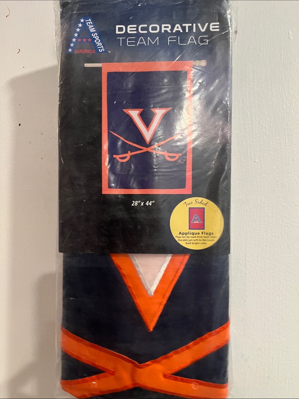 NCAA Navy and Orange Decorative Team Flag